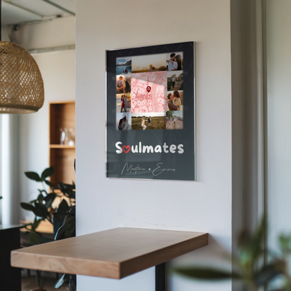 Personalisiertes Foto Mit Acrylglas mit 10 Fotos und Karte in der Mitte Collect Beautiful Moments