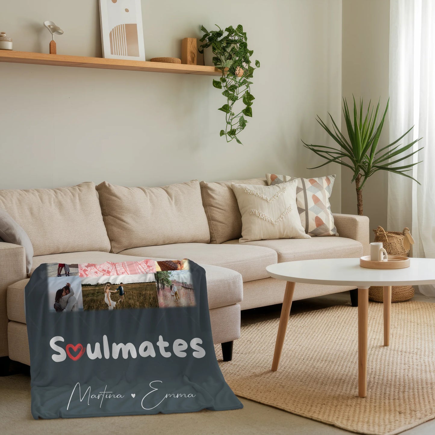 Personalisierte Kuscheldecke Mit Namen 10 Fotos und Karte in der Mitte Collect Beautiful Moments 4