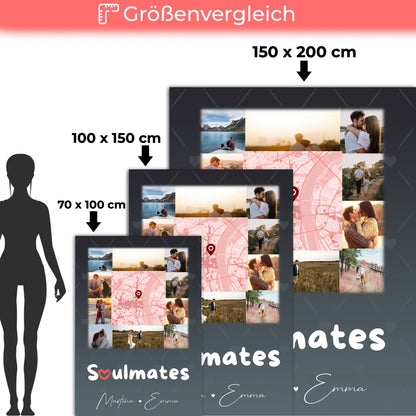 Personalisierte Kuscheldecke Mit Namen 10 Fotos und Karte in der Mitte Collect Beautiful Moments 5