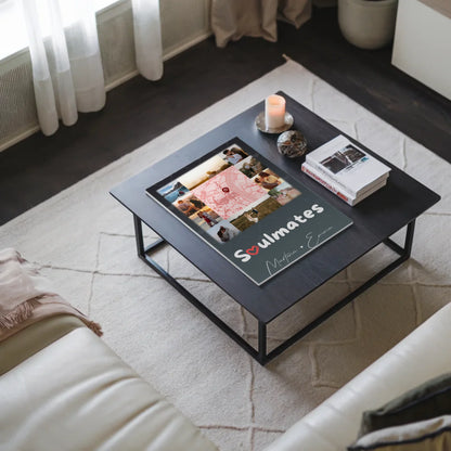 Personalisiertes Fotoboard Magnet Wandbild mit 10 Fotos und Karte in der Mitte Collect Beautiful Moments 3