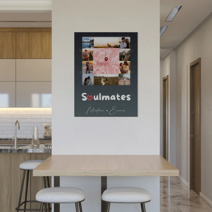 Personalisiertes Fotoboard Magnet Wandbild mit 10 Fotos und Karte in der Mitte Collect Beautiful Moments 8