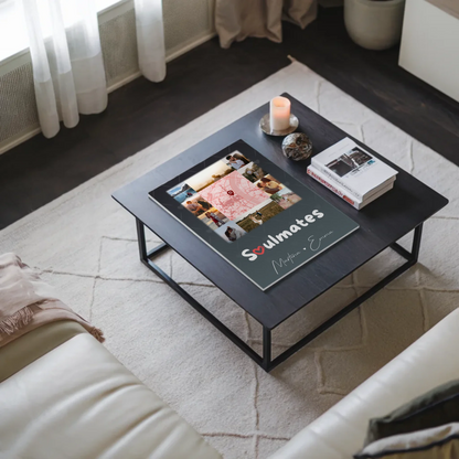 Personalisiertes Fotoboard Magnet Wandbild mit 10 Fotos und Karte in der Mitte Collect Beautiful Moments 9