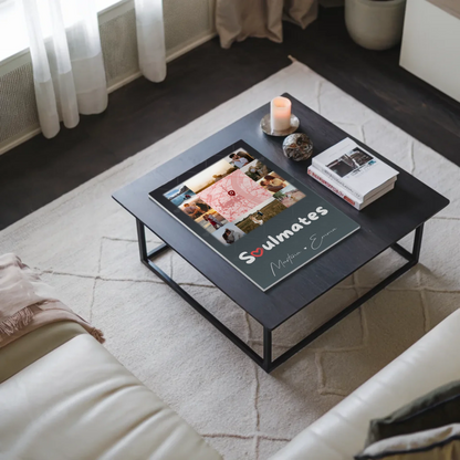 Personalisiertes Fotoboard Magnet Wandbild mit 10 Fotos und Karte in der Mitte Collect Beautiful Moments