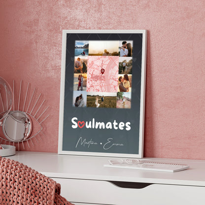 Poster Personalisiert Liebe mit 10 Fotos und Karte in der Mitte Collect Beautyful Moments
