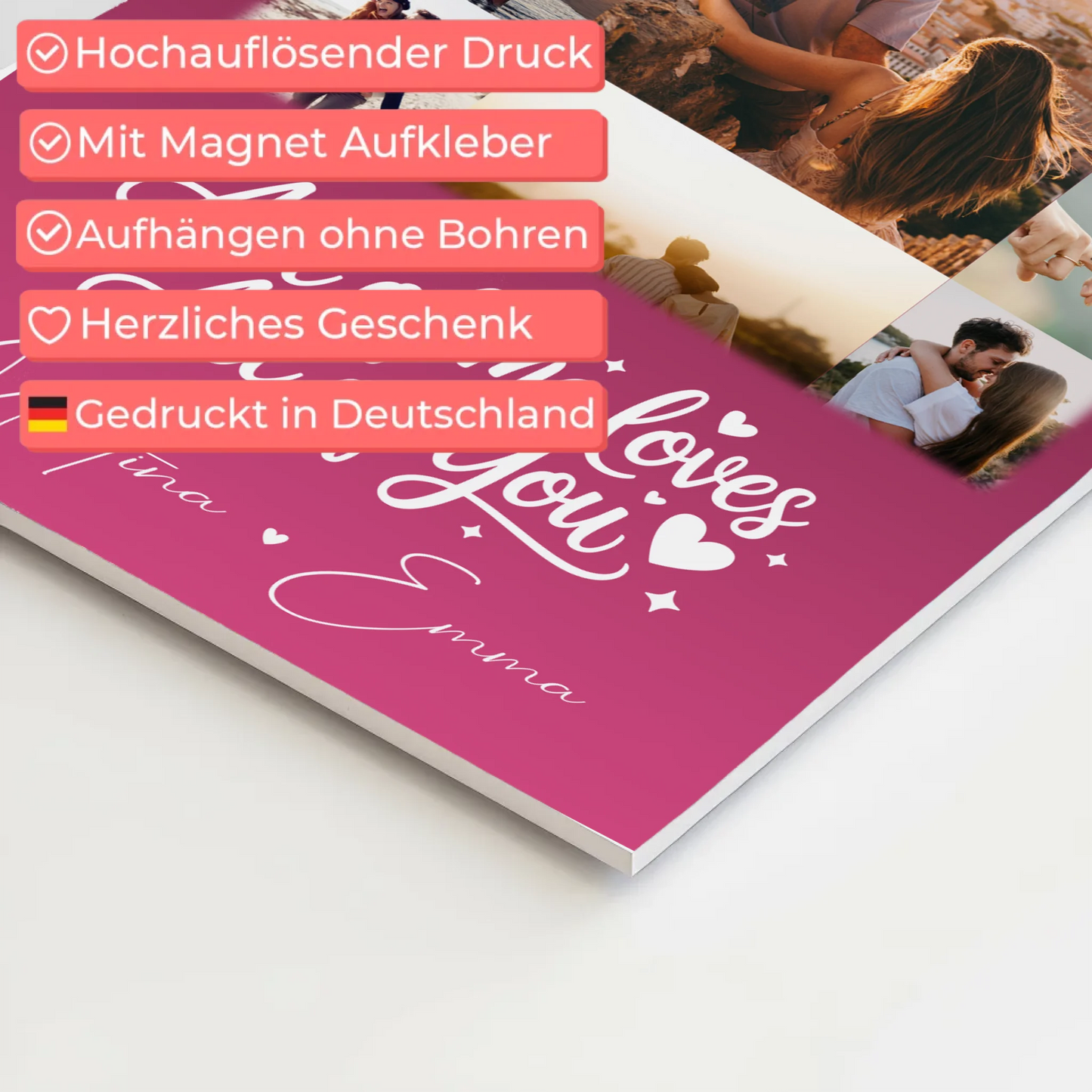 Magnetposter Fotoboard 11 Fotos Home Is Where Your Love Is personalisiertes Geschenk 4