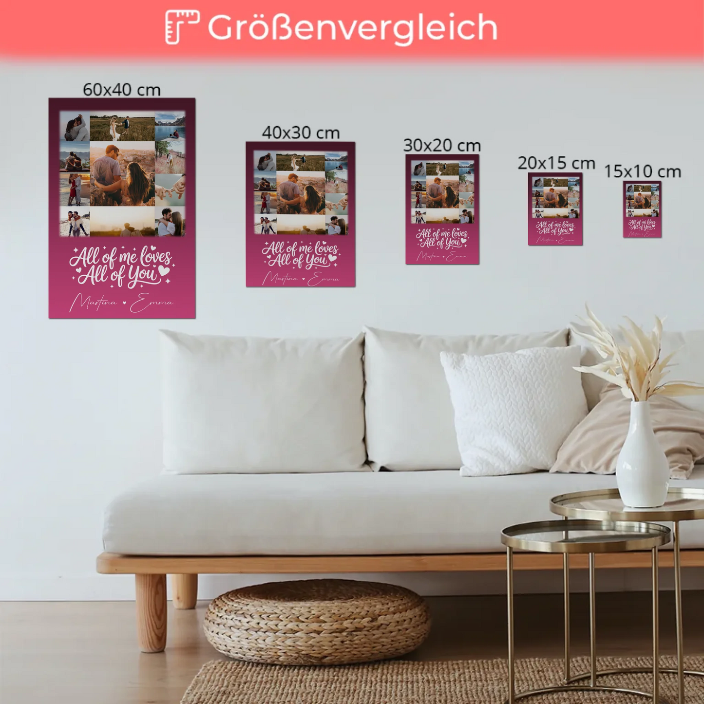 Magnetposter Fotoboard 11 Fotos Home Is Where Your Love Is personalisiertes Geschenk 6