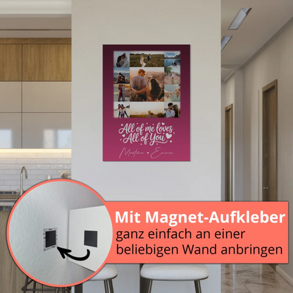 Magnetposter Fotoboard 11 Fotos Home Is Where Your Love Is personalisiertes Geschenk