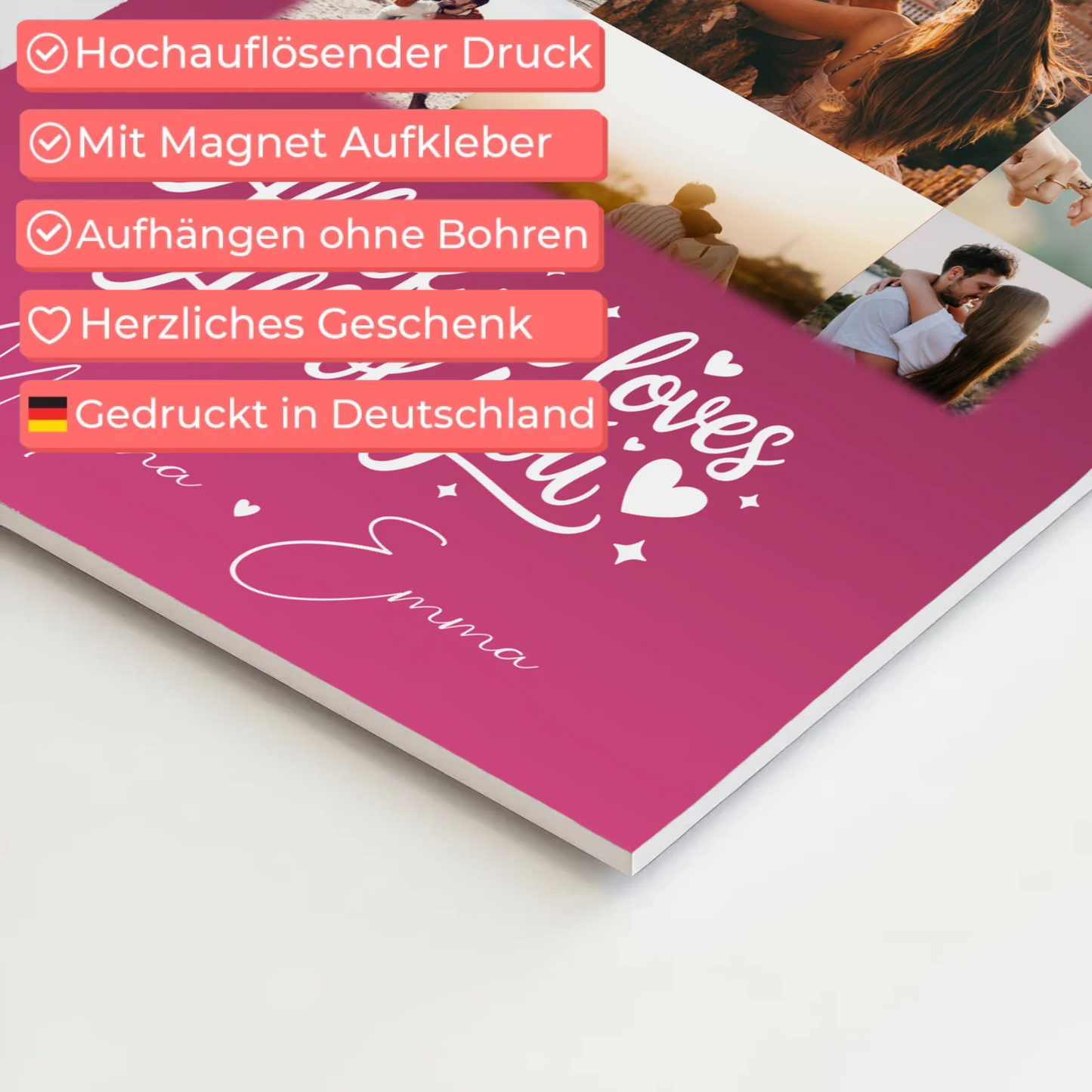 Magnetposter Fotoboard 11 Fotos Home Is Where Your Love Is personalisiertes Geschenk 10