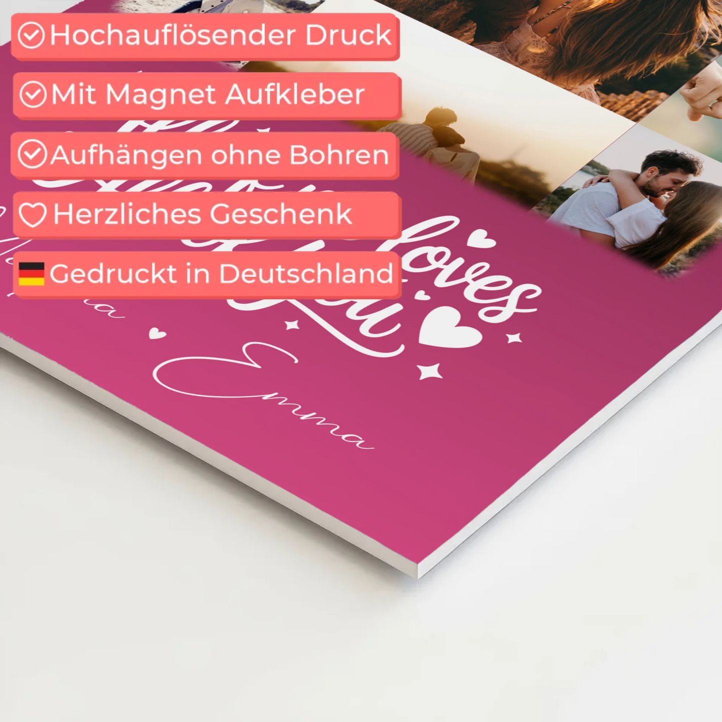 Magnetposter Fotoboard 11 Fotos Home Is Where Your Love Is personalisiertes Geschenk