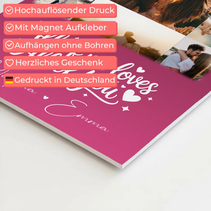 Magnetposter Fotoboard 11 Fotos Home Is Where Your Love Is personalisiertes Geschenk