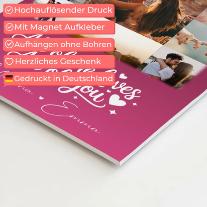 Magnetposter Fotoboard 11 Fotos Home Is Where Your Love Is personalisiertes Geschenk