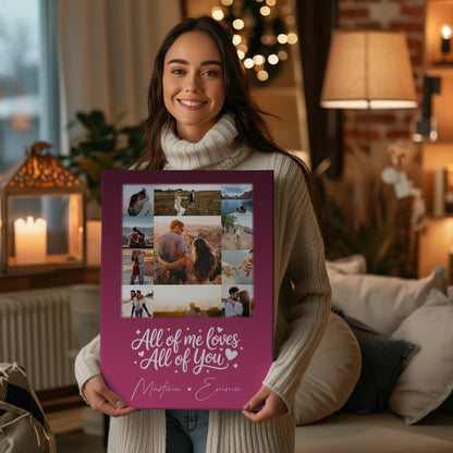 Personalisierte Leinwand Paare mit 11 Fotos Home Is Where Your Love Is Geschenk