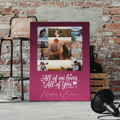 Personalisierte Leinwand Paare mit 11 Fotos Home Is Where Your Love Is Geschenk
