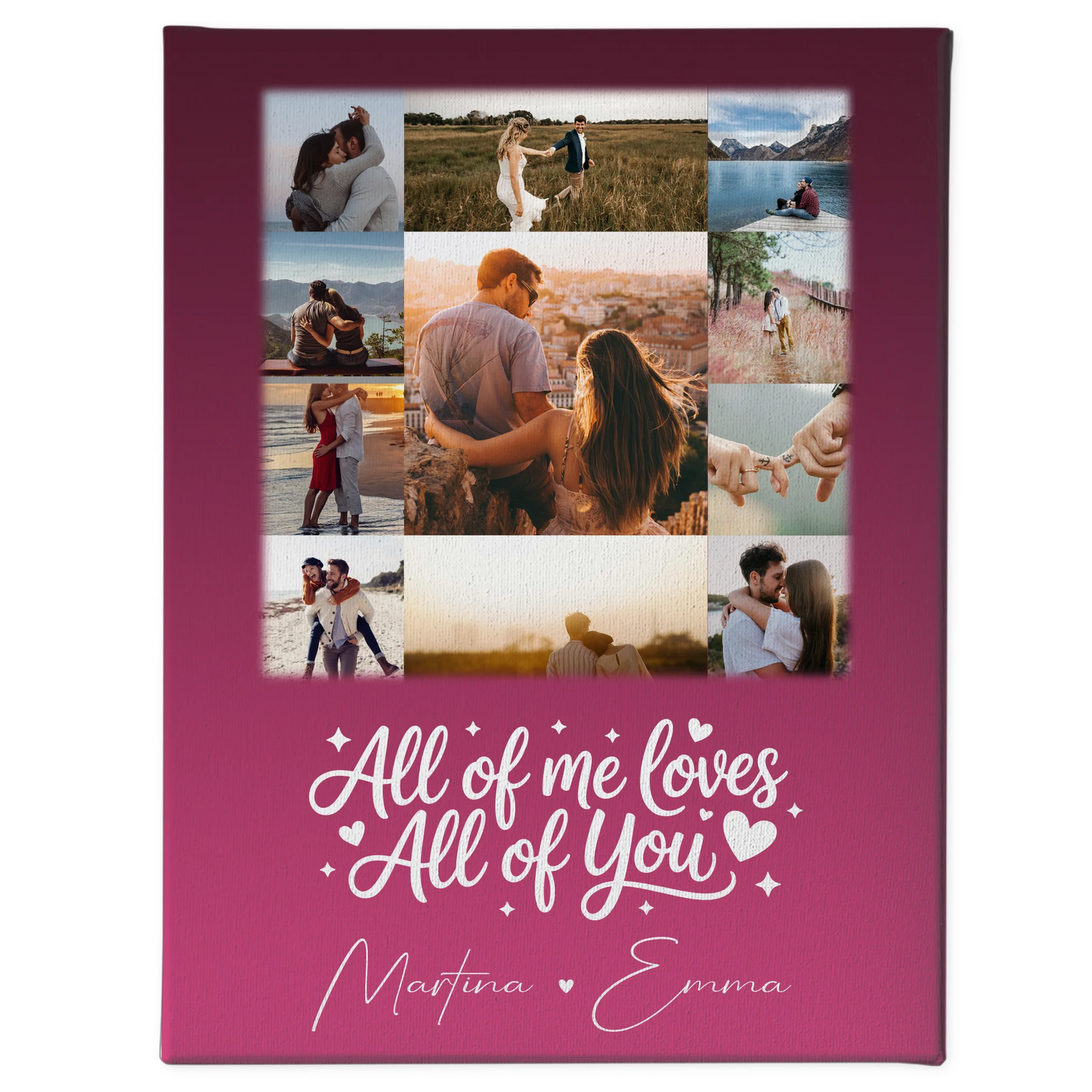 Personalisierte Leinwand Paare mit 11 Fotos Home Is Where Your Love Is Geschenk