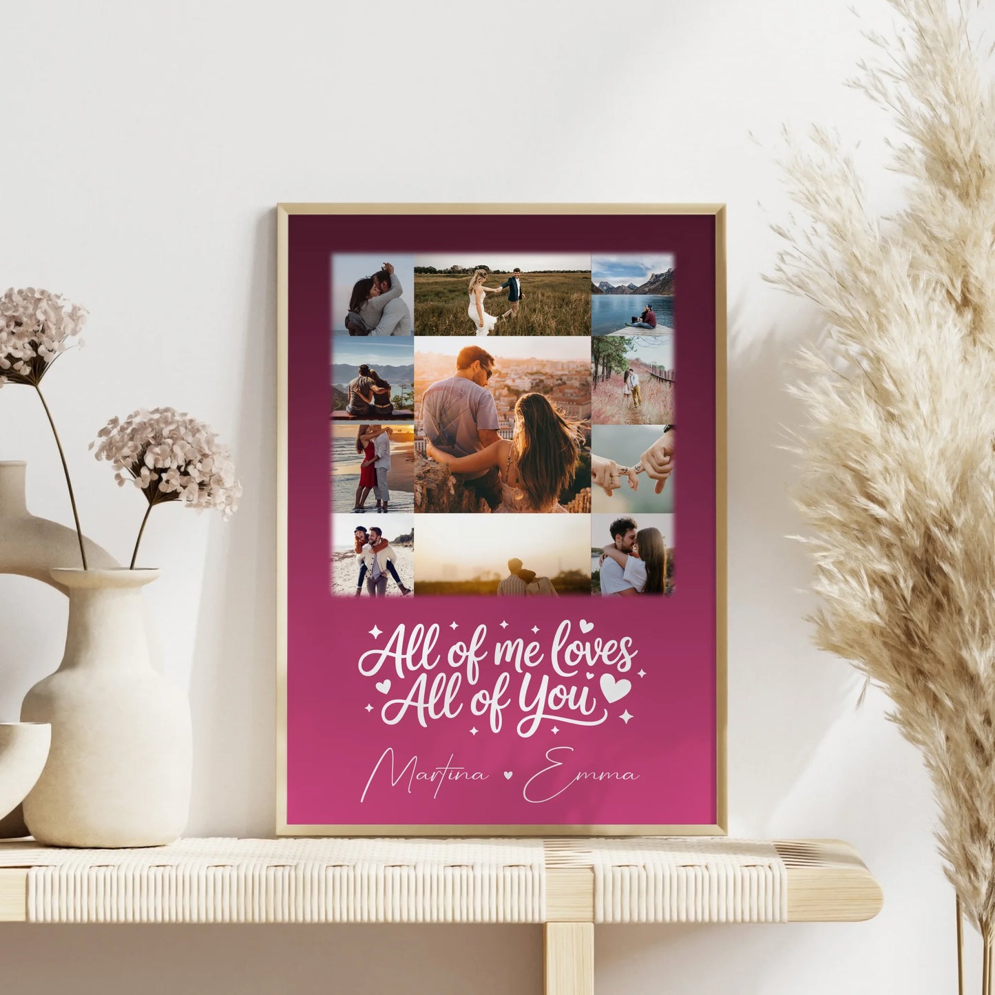 Personalisiertes Poster Liebe mit 11 Fotos Home Is Where Your Love Is