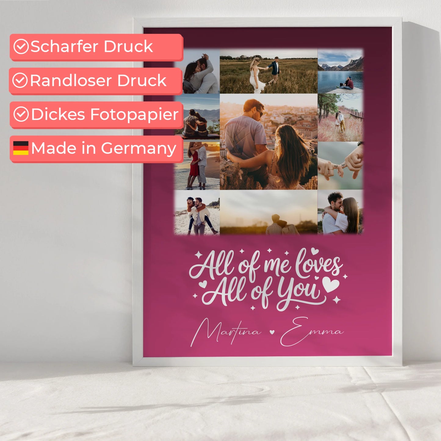Personalisiertes Poster Liebe mit 11 Fotos Home Is Where Your Love Is