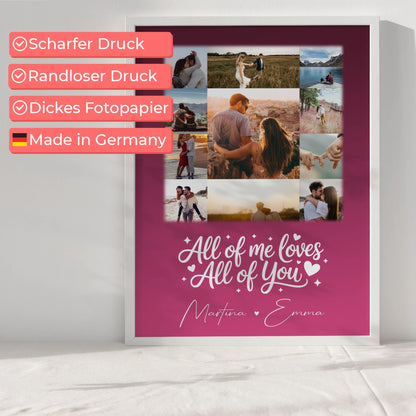 Personalisiertes Poster Liebe mit 11 Fotos Home Is Where Your Love Is