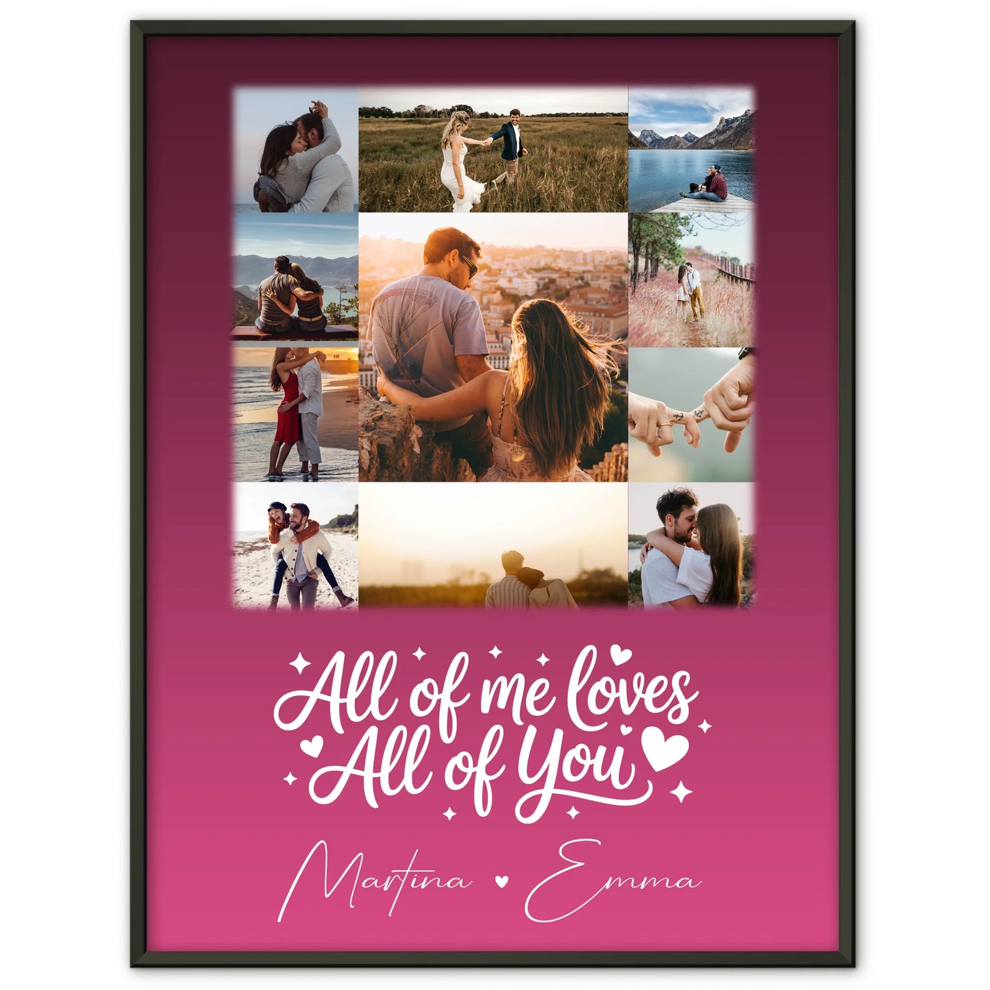 Personalisiertes Poster Liebe mit 11 Fotos Home Is Where Your Love Is