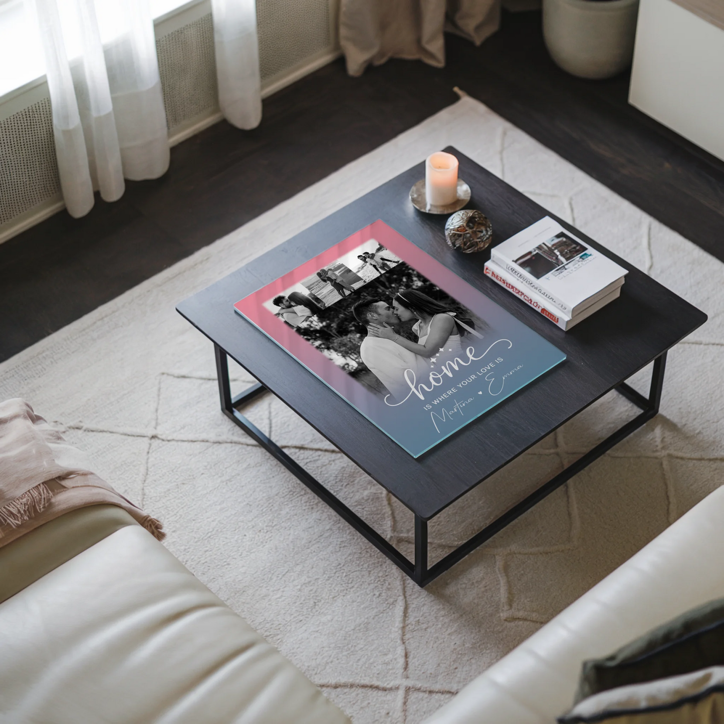 Personalisierte Foto Acrylglas 4 Fotos You & Me Geschenk für Paare