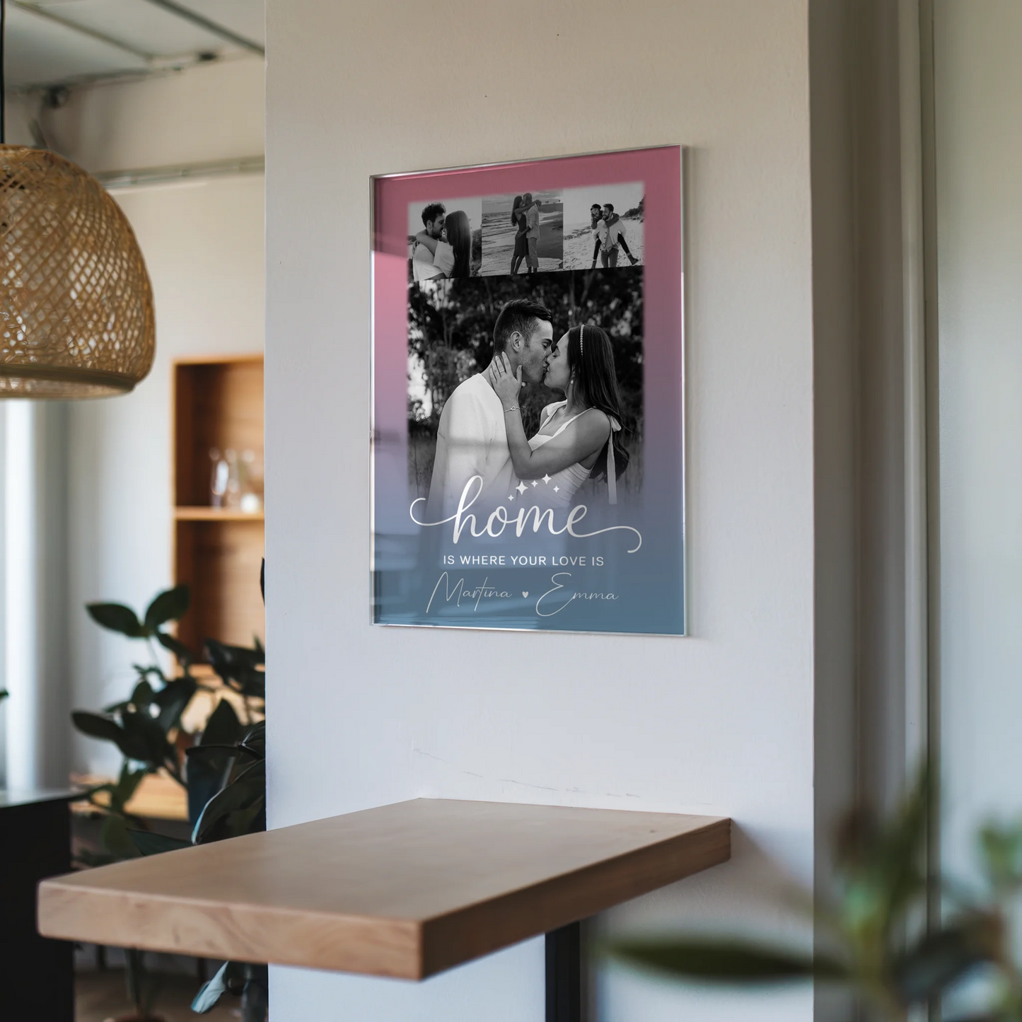 Personalisierte Foto Acrylglas 4 Fotos You & Me Geschenk für Paare