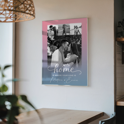 Personalisierte Foto Acrylglas 4 Fotos You & Me Geschenk für Paare