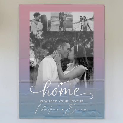 Personalisierte Foto Acrylglas 4 Fotos You & Me Geschenk für Paare