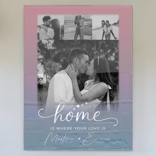 Personalisierte Foto Acrylglas 4 Fotos You & Me Geschenk für Paare