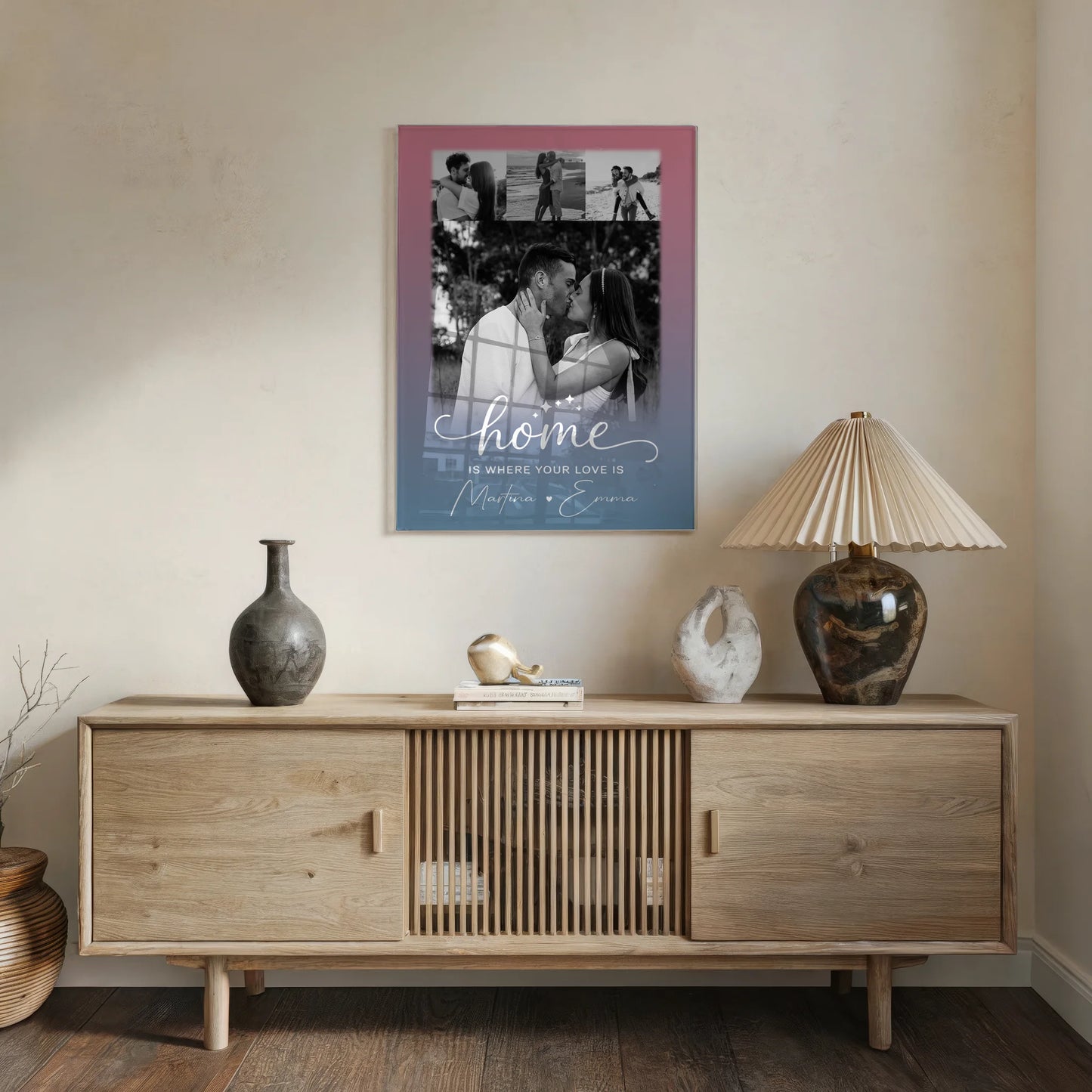 Personalisierte Foto Acrylglas 4 Fotos You & Me Geschenk für Paare