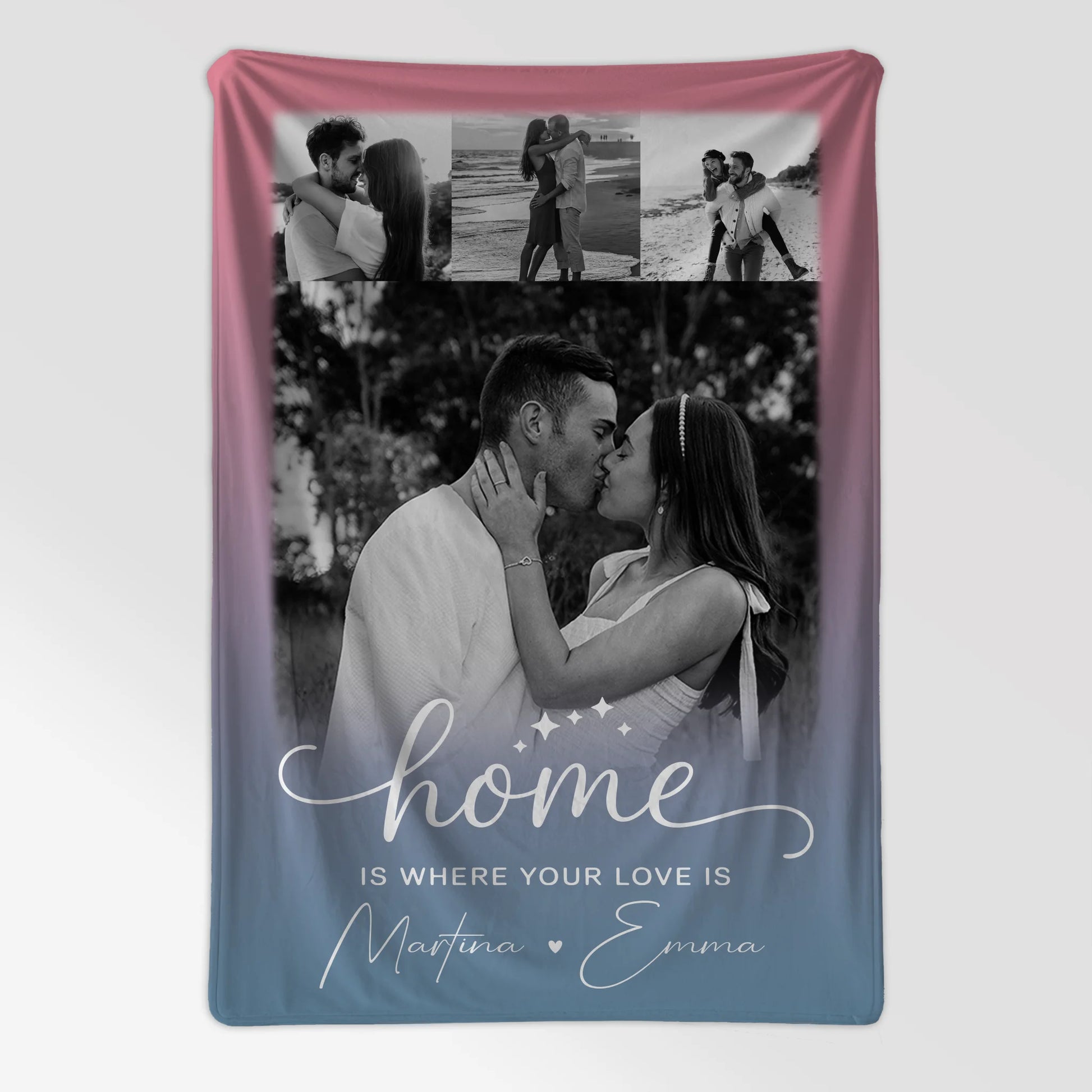 Decke Mit Namen 4 Fotos You & Me Personalisiertes Geschenk 7