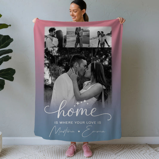 Decke Mit Namen 4 Fotos You & Me Personalisiertes Geschenk 1
