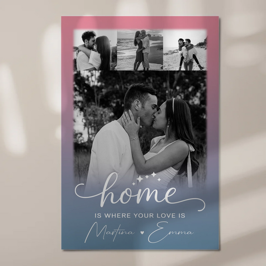 Magnetposter Fotoboard 4 Fotos You & Me personalisiertes Geschenk 1
