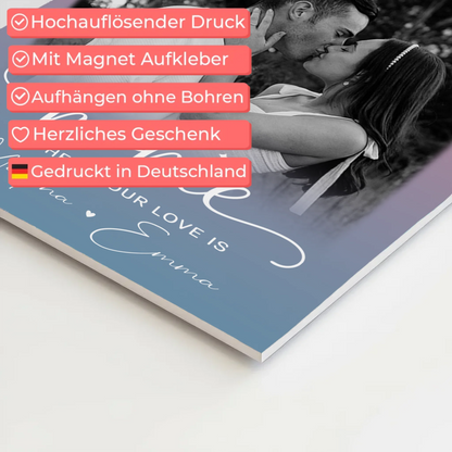 Magnetposter Fotoboard 4 Fotos You & Me personalisiertes Geschenk