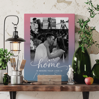 Leinwandbild Paar mit 4 Fotos You Me personalisiertes Geschenk