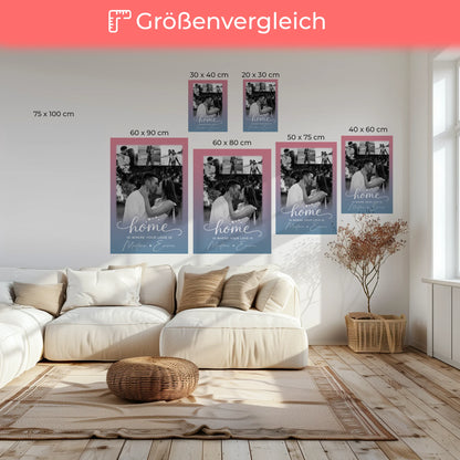 Leinwandbild Paar mit 4 Fotos You Me personalisiertes Geschenk