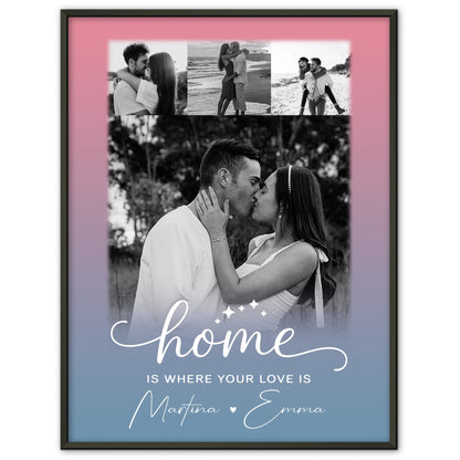 You & Me Liebes Poster mit 4 Fotos personalisiertes Geschenk