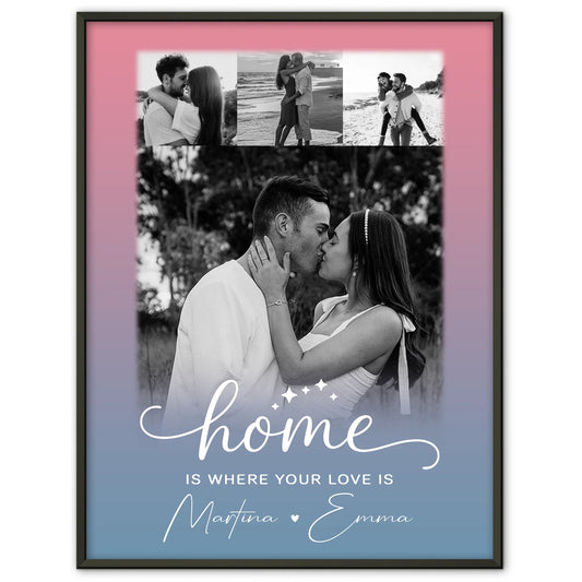 You & Me Liebes Poster mit 4 Fotos personalisiertes Geschenk