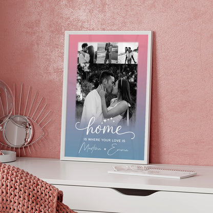 You & Me Liebes Poster mit 4 Fotos personalisiertes Geschenk