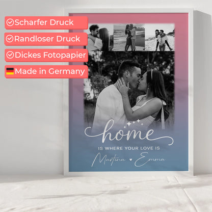You & Me Liebes Poster mit 4 Fotos personalisiertes Geschenk