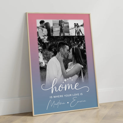 You & Me Liebes Poster mit 4 Fotos personalisiertes Geschenk