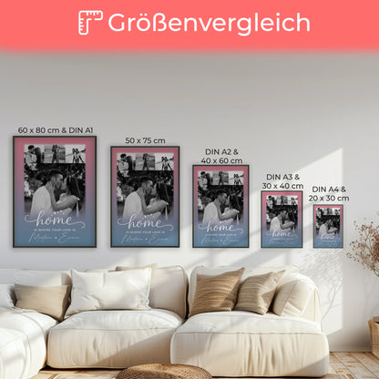 You & Me Liebes Poster mit 4 Fotos personalisiertes Geschenk