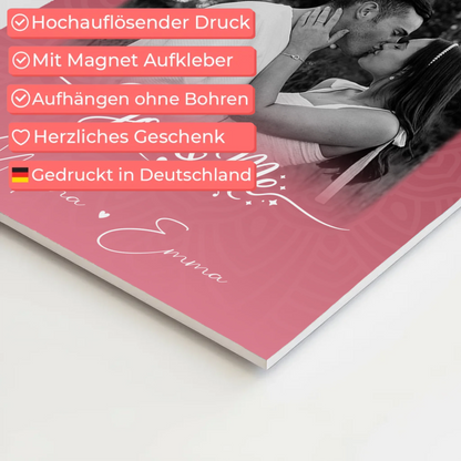 Fotoboard Magnet Poster mit 4 Fotos und Herz Personalisiert You and Me The Perfect We 10
