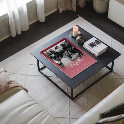 Fotoboard Magnet Poster mit 4 Fotos und Herz Personalisiert You and Me The Perfect We