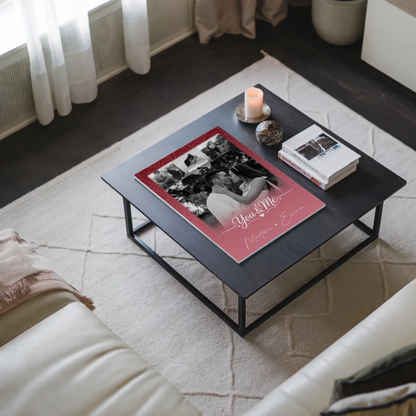 Fotoboard Magnet Poster mit 4 Fotos und Herz Personalisiert You and Me The Perfect We