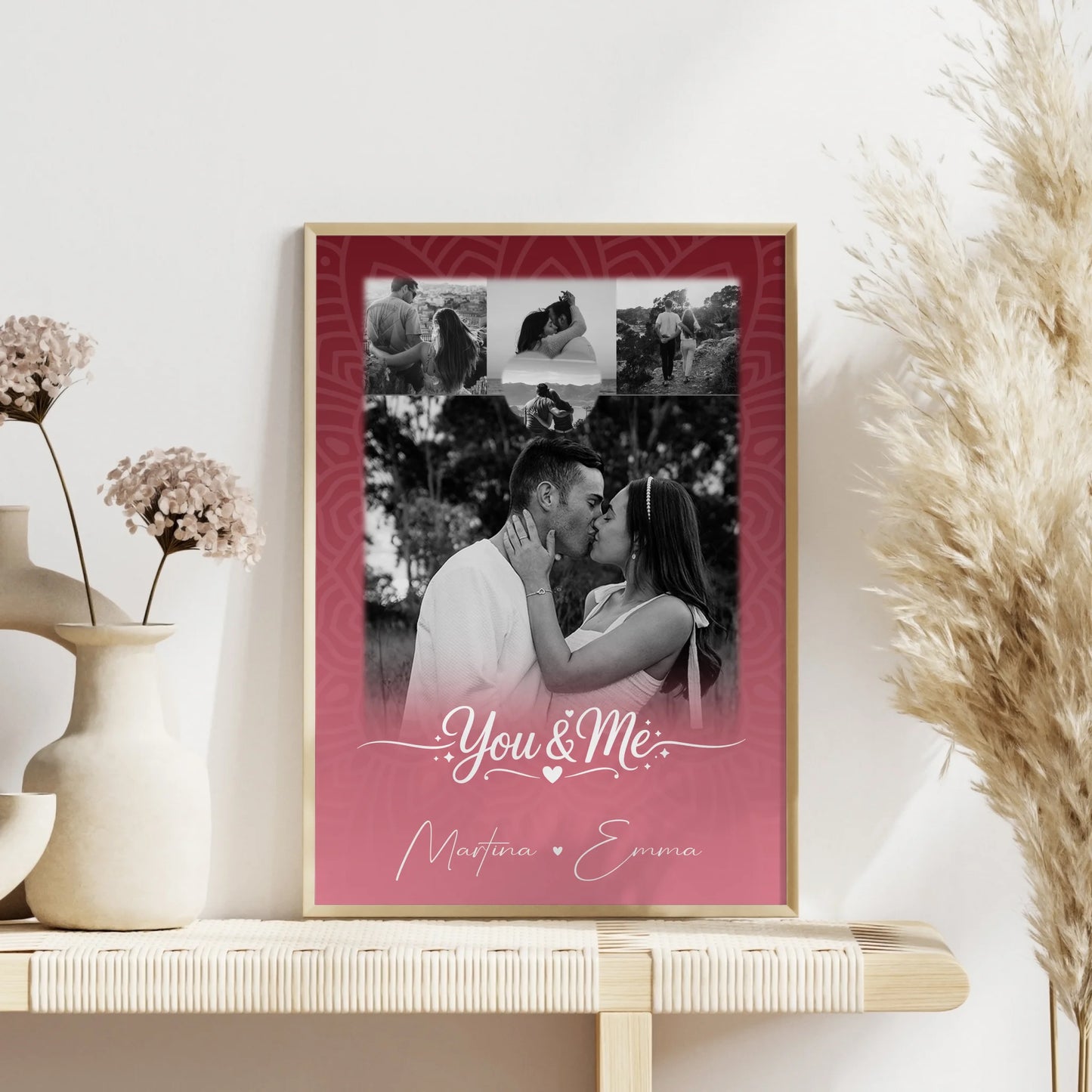 Liebes Poster You and me The perfect we mit 4 Fotos und 1 Kleines Herz Foto