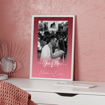Liebes Poster You and me The perfect we mit 4 Fotos und 1 Kleines Herz Foto