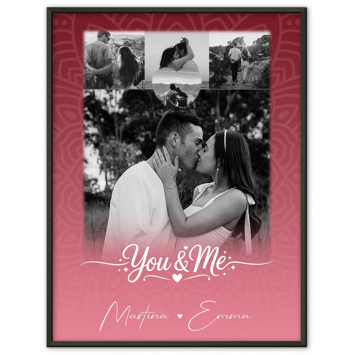 Liebes Poster You and me The perfect we mit 4 Fotos und 1 Kleines Herz Foto