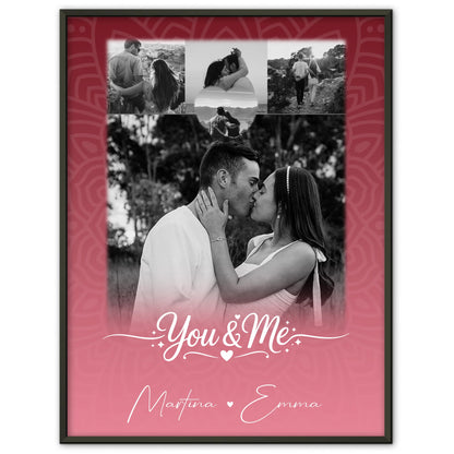 Liebes Poster You and me The perfect we mit 4 Fotos und 1 Kleines Herz Foto