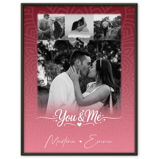 Liebes Poster You and me The perfect we mit 4 Fotos und 1 Kleines Herz Foto
