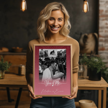 Liebes Poster You and me The perfect we mit 4 Fotos und 1 Kleines Herz Foto