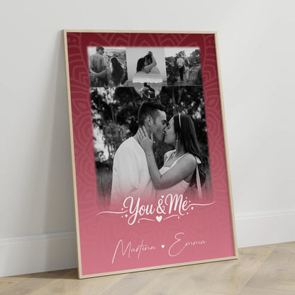 Liebes Poster You and me The perfect we mit 4 Fotos und 1 Kleines Herz Foto